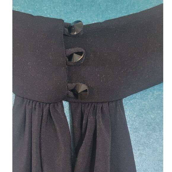 Cachet Dress Womens Size 12 Vintage Ruffled Black Party Dress Sexy Goth Witchy - Picture 7 of 8